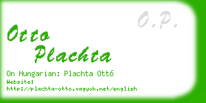 otto plachta business card