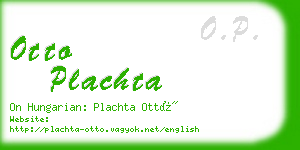 otto plachta business card
